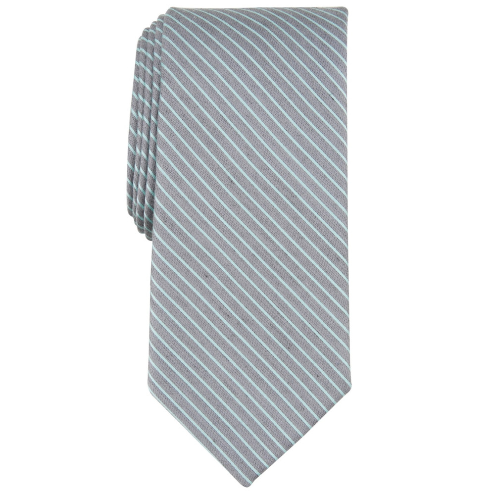 Perry Ellis Men Pollard Stripe Tie Silver One Size